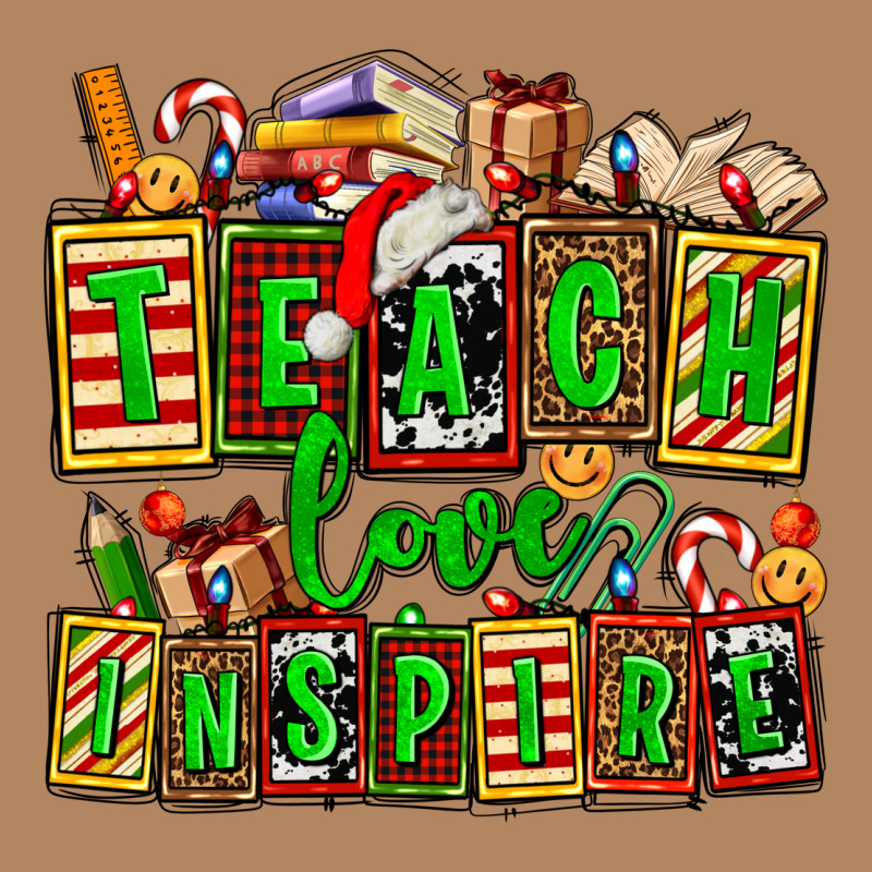 Teach Love Inspire With Christmas And Teacher Elements Long Sleeve Tee by AdoDesignShop | Teevron