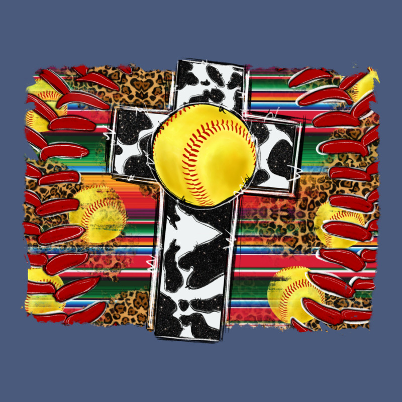 Softball Cross Serape Leopard Background Vintage Hoodie by RanaPortraitStore | Teevron