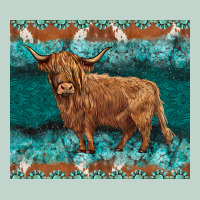 Turquoises Gemstones Cowhide Highland Cow Zipper Hoodie | Teevron