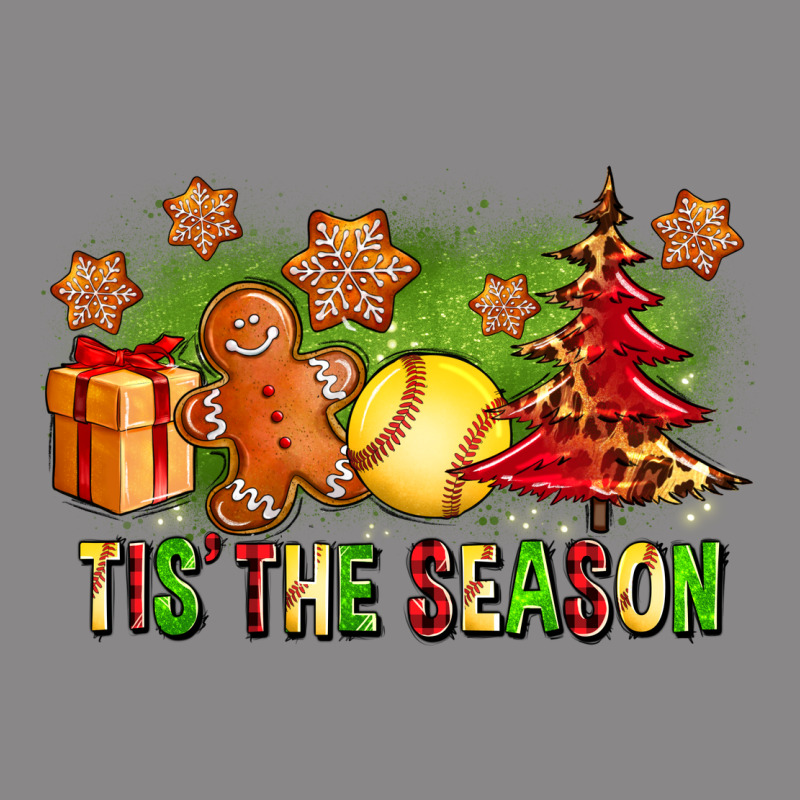 Tis The Season Christmas With Softball And Gingerbread Man Vintage Tee by FaDigitalArtStudio | Teevron