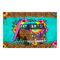hippie van floral skinny metal can holder | Teevron