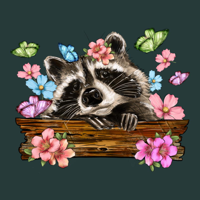 Raccoon With Flowers Premium Sweatshirt by MaliasSmallBusiness | Teevron