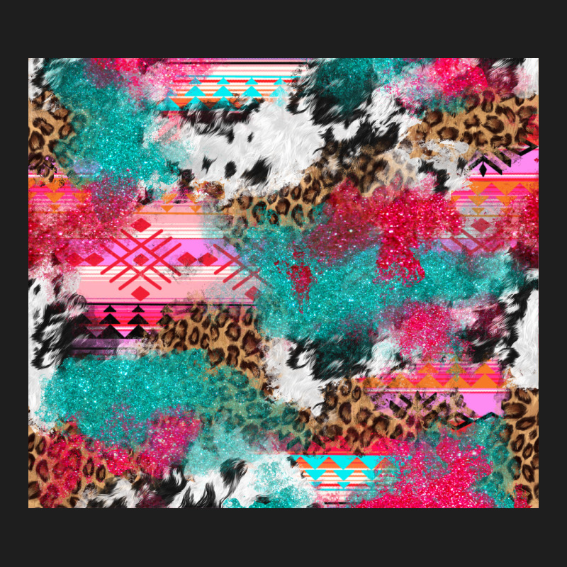 Leopard Cowhide Pink Turquoise Glitter Heavyweight Hoodie by NancyCooperArtShop | Teevron