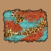 Western Leopard Tooled Leather Background Vintage Hoodie | Teevron