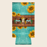 Mom Hereford Cattle Sunflowers On Tooled Leather Slim Can Cooler Zipper Hoodie | Teevron