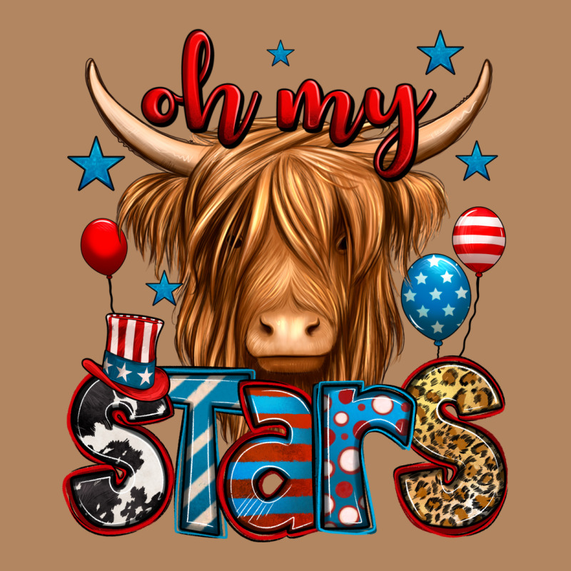 Oh My Stars 4th Of July Shaggy Cow Long Sleeve Tee by Jasminsmagicworld | Teevron