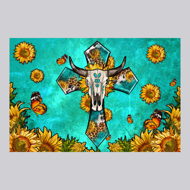 Bull Skull Cross Skinny Metal Can Holder Heavyweight Sweatshirt by HRA Design Shop | Teevron