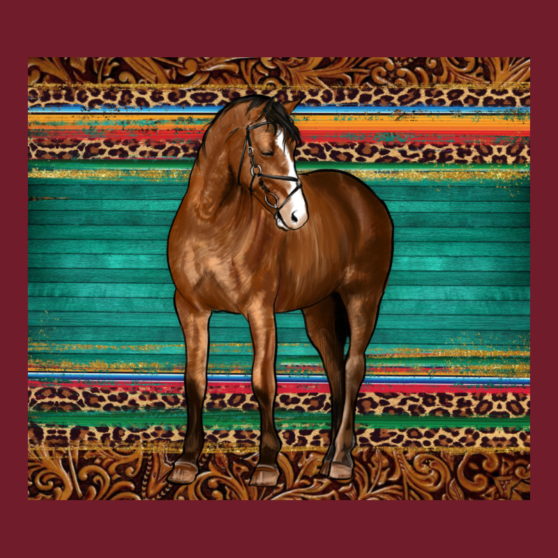 Western Horse Serape  Leather Leopard Zipper Hoodie by BarkalooDesign | Teevron