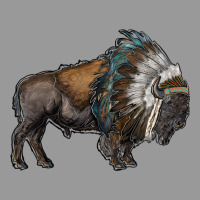 Bison With Indian Headdress Vintage Hoodie | Teevron