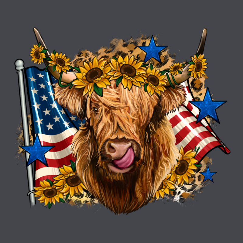 4th Of July Shaggy Cow Leopard Background Long Sleeve Tee by Jasminsmagicworld | Teevron