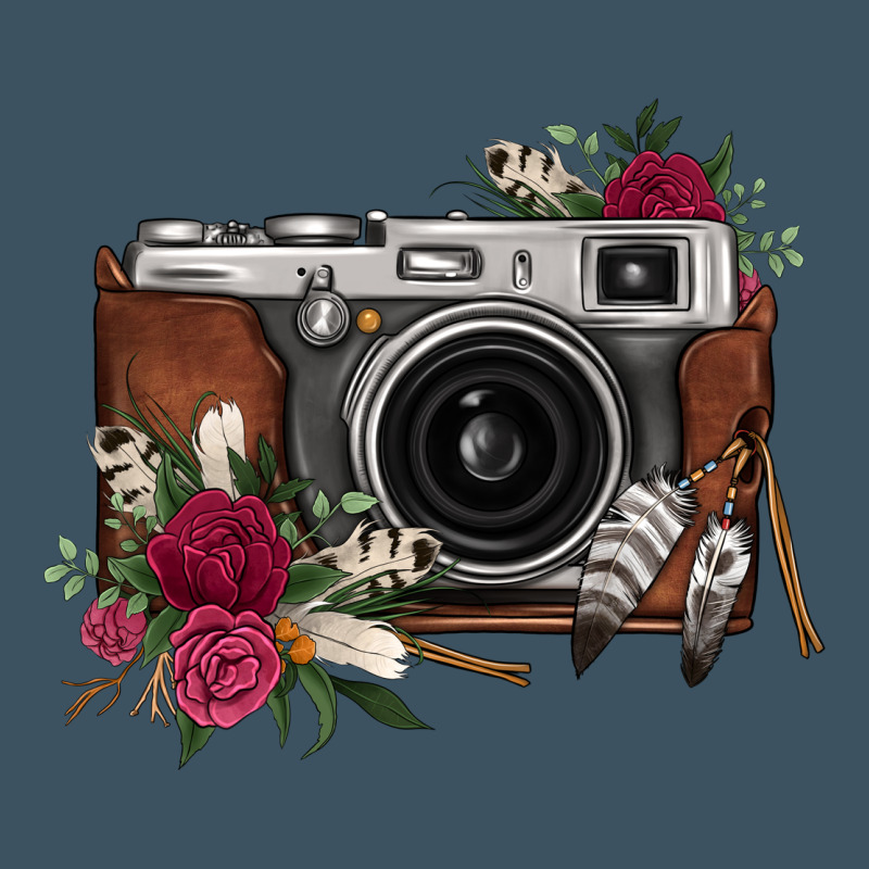 Floral Feather Vintage Camera Urban Heavy Tee by FaDigitalArtStudio | Teevron