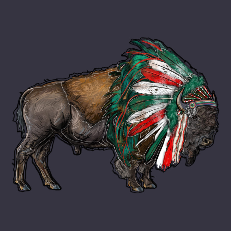 Mexican Bison With Indian Headdress Vintage Hoodie by RanaPortraitStore | Teevron