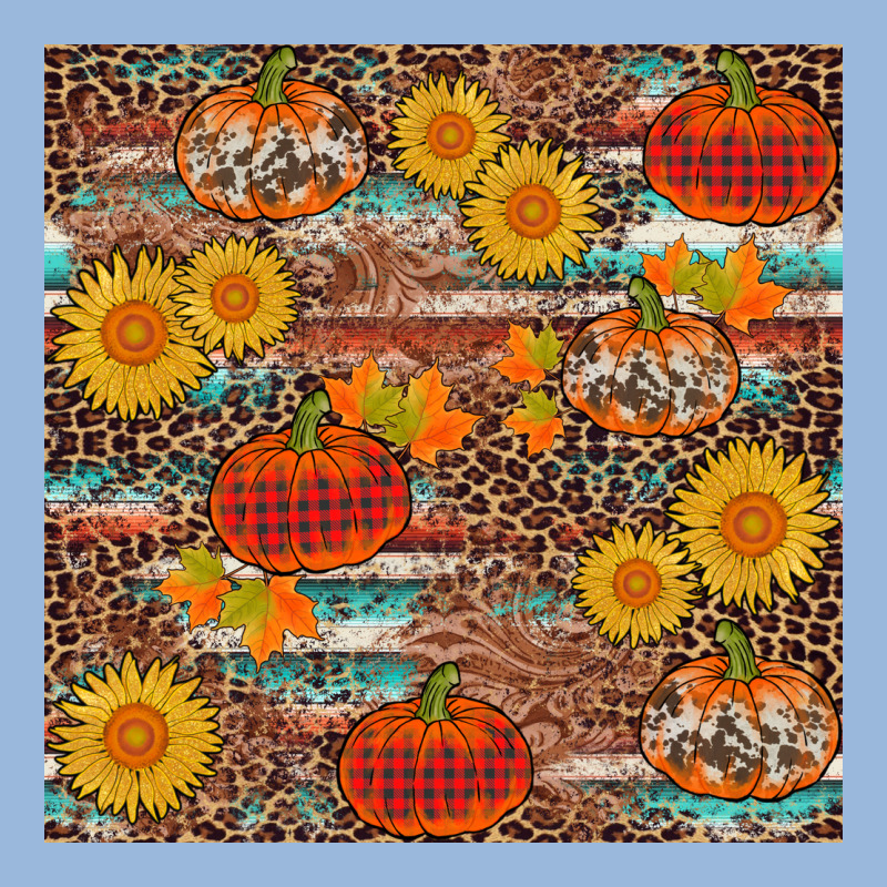 Pumpkin Plaid Sunflower Seamless Premium Hoodie by AdoDesignShop | Teevron
