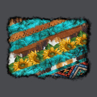 Western Aztec Sunflowers Turquoise Cowhide Background Zipper Hoodie | Teevron