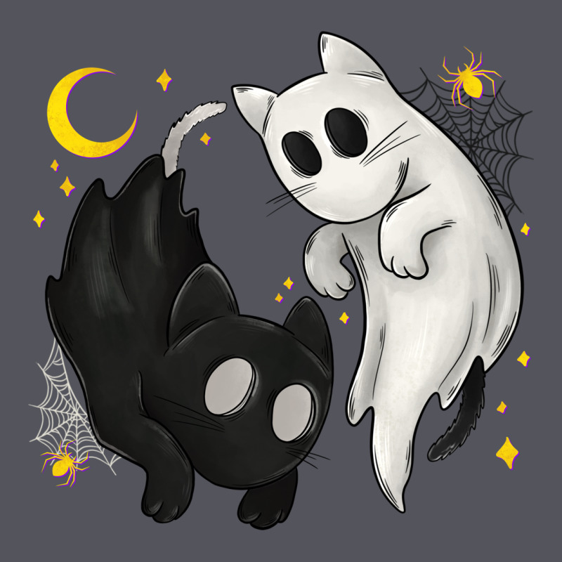 Ghost Cats With Balance Halloween Vintage Hoodie by texasbilliewilder | Teevron
