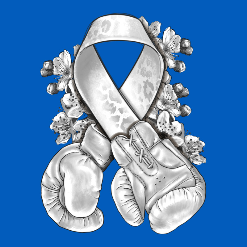 Lung Cancer White Ribbon With Boxing Gloves Urban Hoodie by NancyCooperArtShop | Teevron