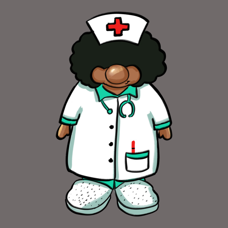 African Nurse Gnome Afro Hair Urban Heavy Tee by BarkalooDesign | Teevron