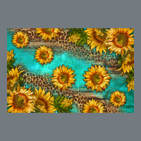Western Sunflowers Skinny Metal Can Holder Heavyweight Sweatshirt | Teevron