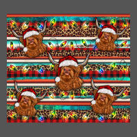 Christmas Turquoise Serape Highland Cow Zipper Hoodie | Teevron