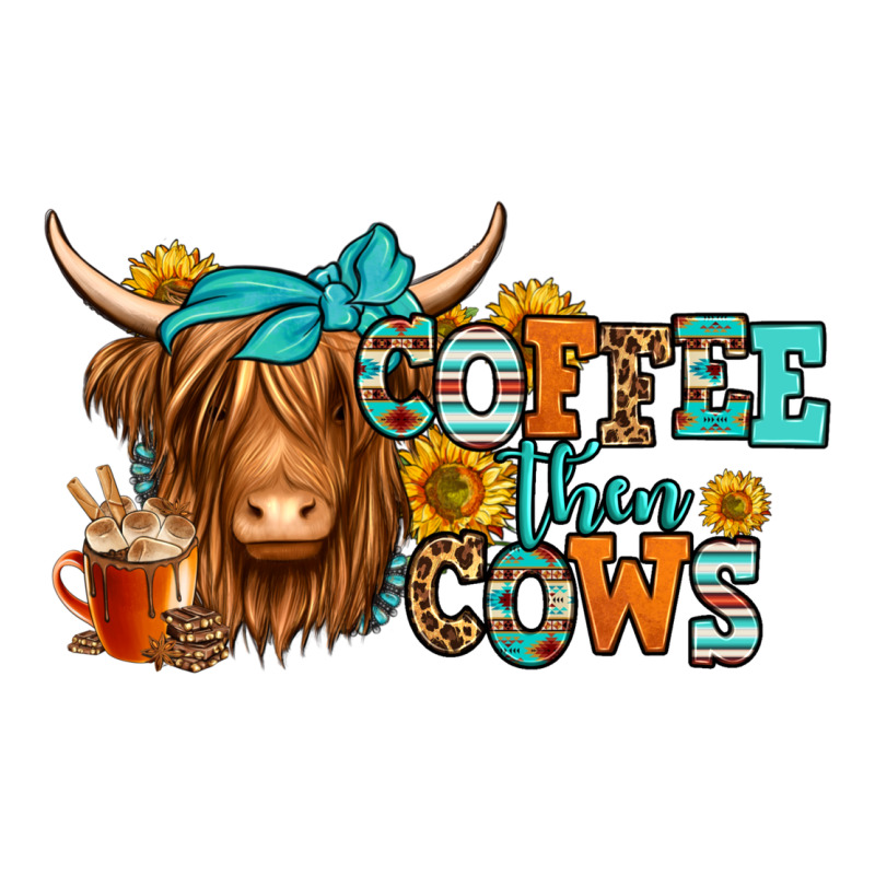 Coffee Then Cows Longhaired Cow Long Sleeve Tee by Jasminsmagicworld | Teevron