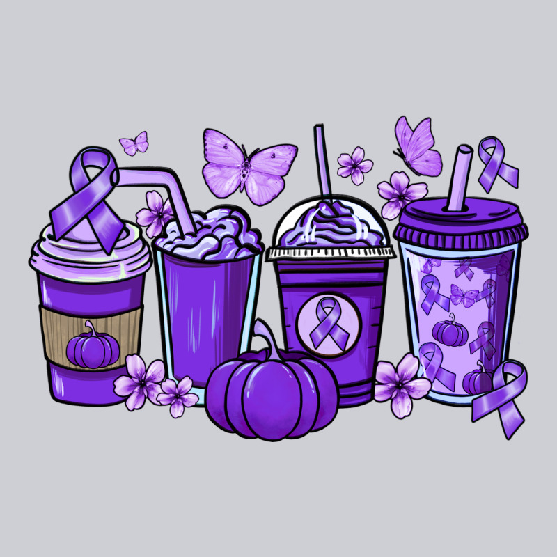 Cancer Coffee Cups Purple Ribbon Urban Hoodie by NancyCooperArtShop | Teevron