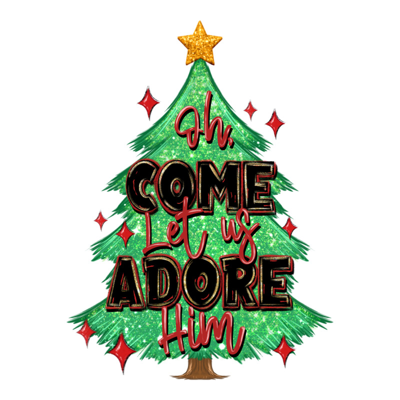 Oh Come Let Us Adore Him Christmas Tree Premium Sweatshirt by MaliasSmallBusiness | Teevron
