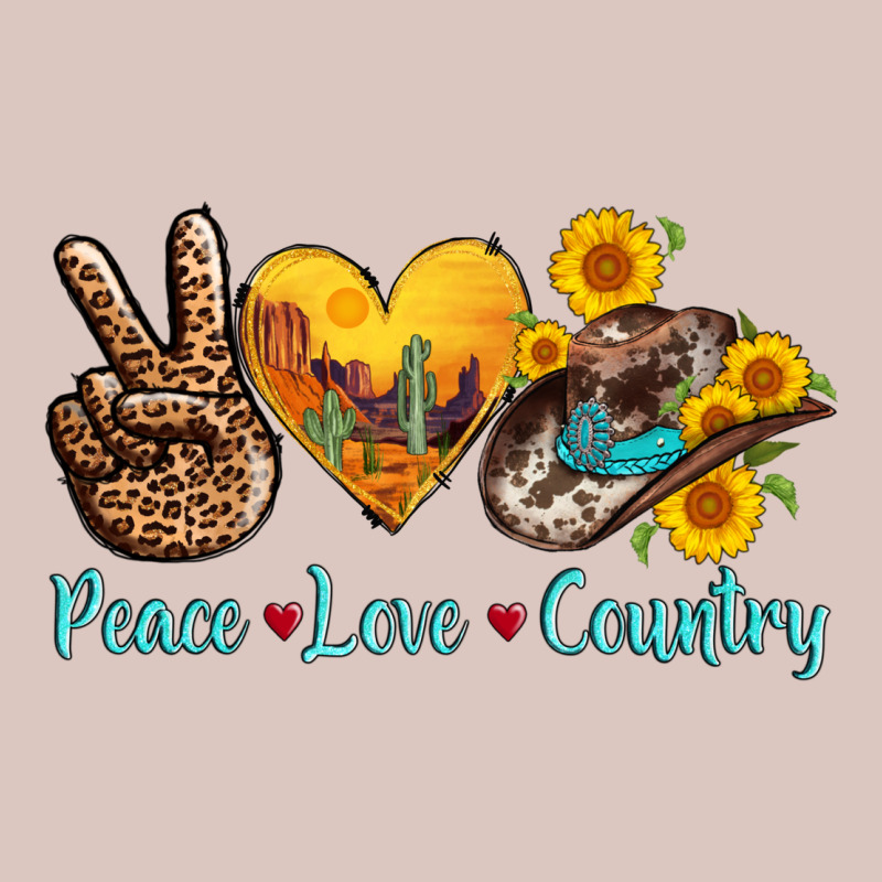Peace Love Country Cowhide Cowboy Hat Premium Hoodie by AdoDesignShop | Teevron