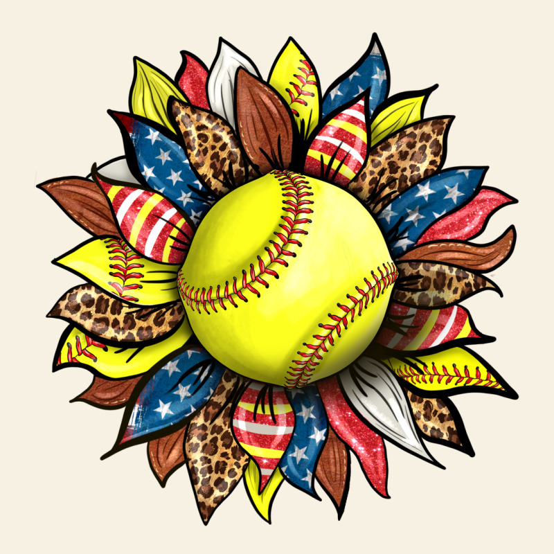 Softball Sunflower Vintage Tee by HRA Design Shop | Teevron