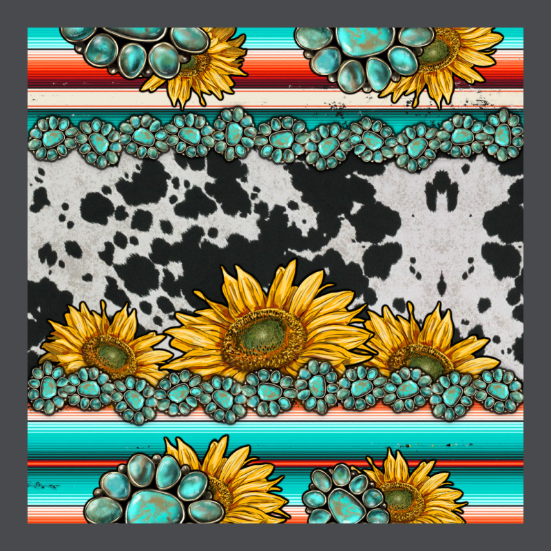 Sunflower Cowhide Serape Coaster Zipper Hoodie by BarkalooDesign | Teevron