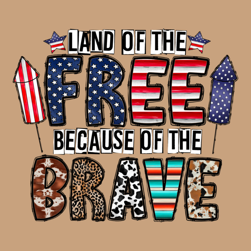 Land Of The Beacause Of The Brave Vintage Tee by CowhideDigitalArt | Teevron