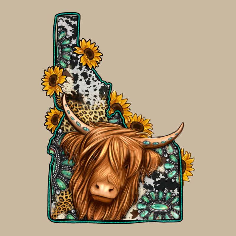 Idaho Map Long Haired Cow Long Sleeve Tee by Jasminsmagicworld | Teevron