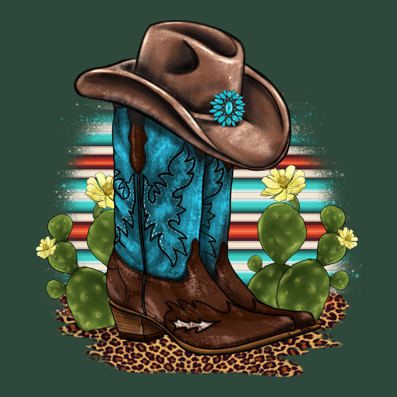 Western Boots And Hat Cactus Leopard Serape Pattern Zipper Hoodie by BarkalooDesign | Teevron