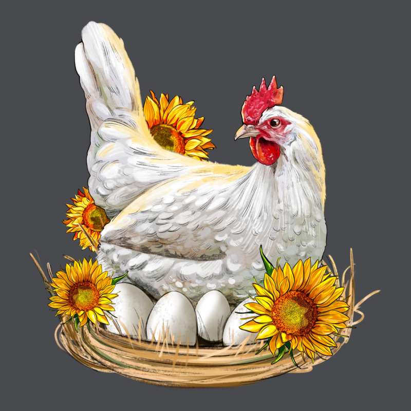 Perched Chicken With Sunflowers Zipper Hoodie by LillyAllenDesigns | Teevron