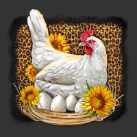 perched chicken with sunflowers leopard background | Teevron