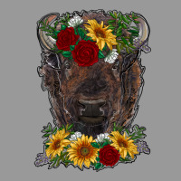 Bison Face With Flowers Vintage Hoodie | Teevron