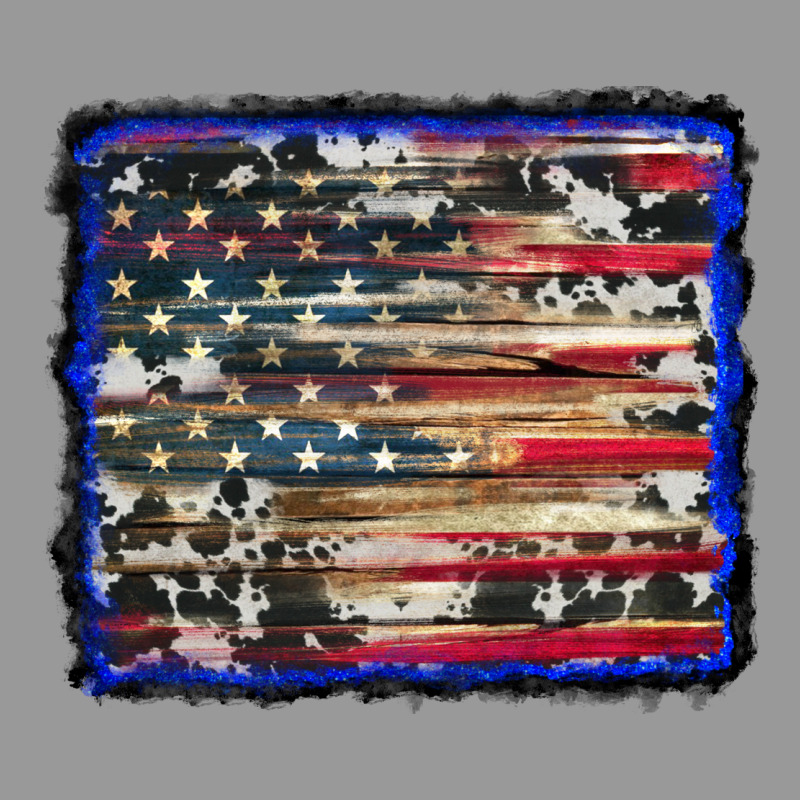 American Flag With Cowhide Background Vintage Hoodie by RanaPortraitStore | Teevron