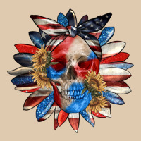 4th Of July Sunflower Skull 4th Of July Heavyweight Sweatshirt | Teevron