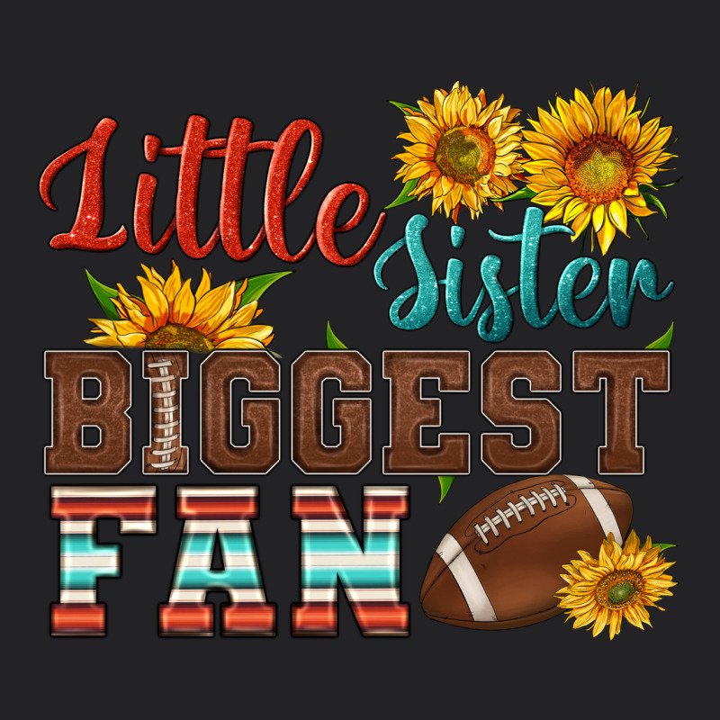 Little Sister Biggest Fan American Football Vintage Tee by HRA Design Shop | Teevron