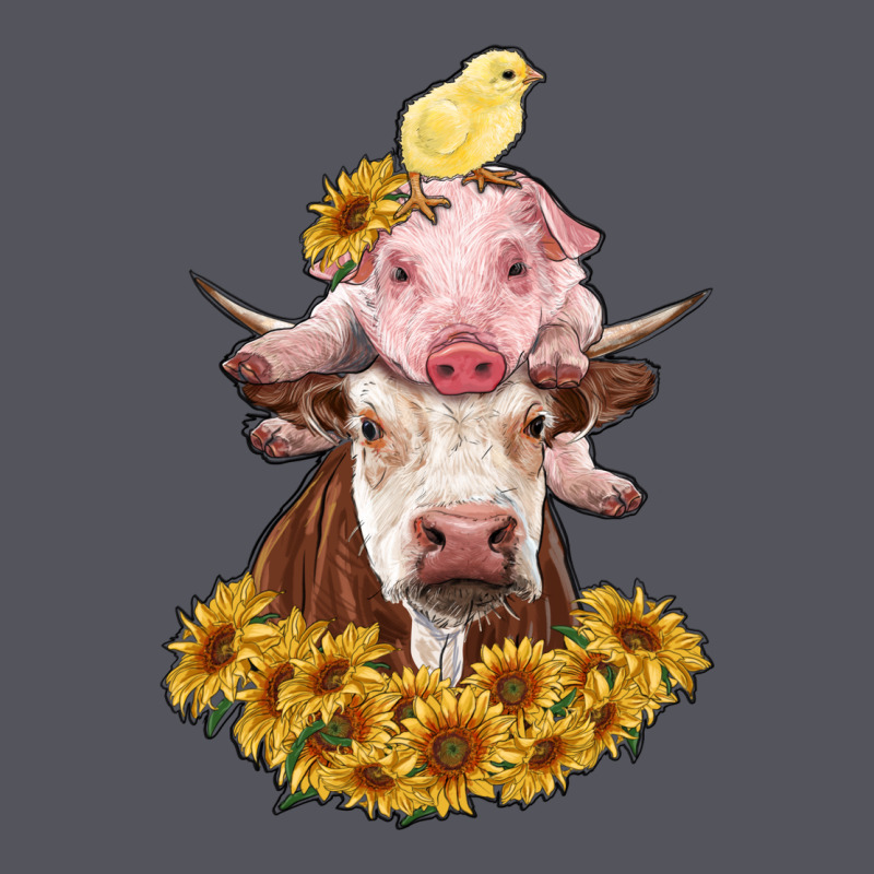 Cow With Pig And Chick Vintage Hoodie by RanaPortraitStore | Teevron