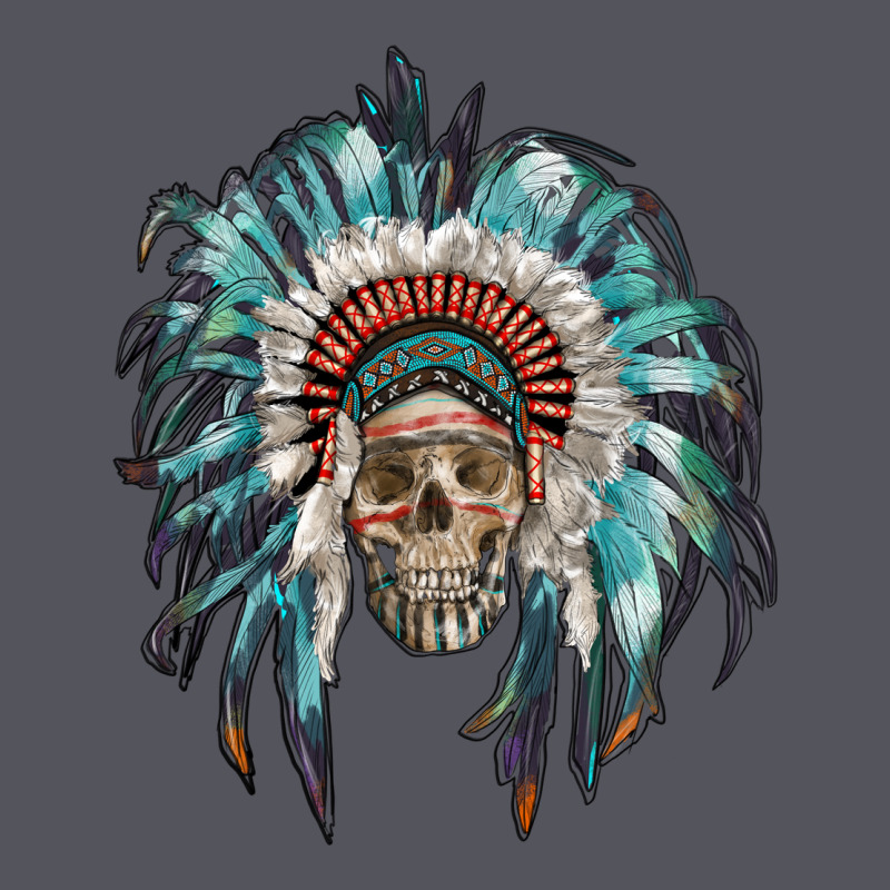 Indian Headdress With Native American Skull Vintage Hoodie by RanaPortraitStore | Teevron