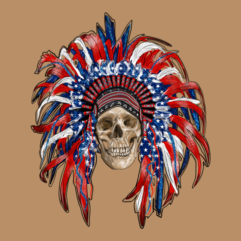 American Flag Indian Headdress With Skull Vintage Hoodie by RanaPortraitStore | Teevron