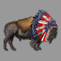 American Bison With Indian Headdress Vintage Hoodie | Teevron