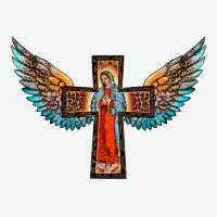 Our Lady Of Guadalupe Cross With Wings Urban Heavy Tee | Teevron