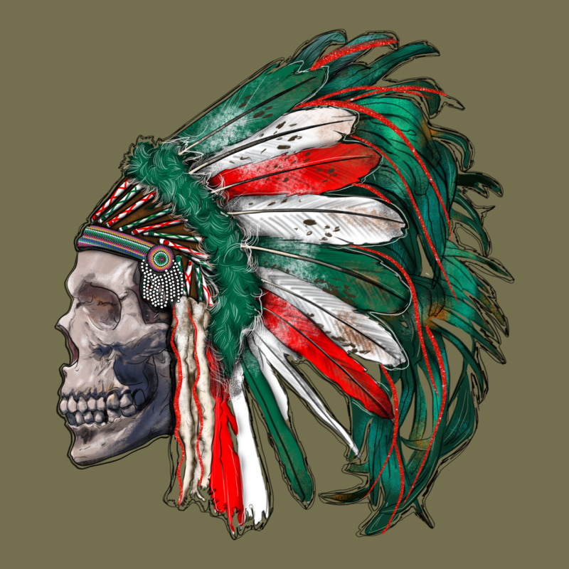 Mexican Indian Headdress With Skull Vintage Hoodie by RanaPortraitStore | Teevron