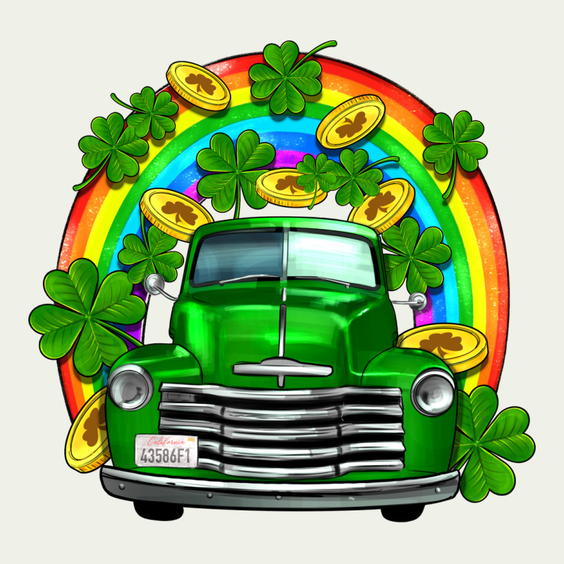 St Patricks Shamrock Gold Rainbow Truck Urban Heavy Tee by FaDigitalArtStudio | Teevron