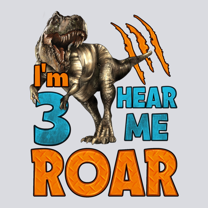 I'm Three Hear Me Roar Dinosaur Birthday Zipper Hoodie by LillyAllenDesigns | Teevron