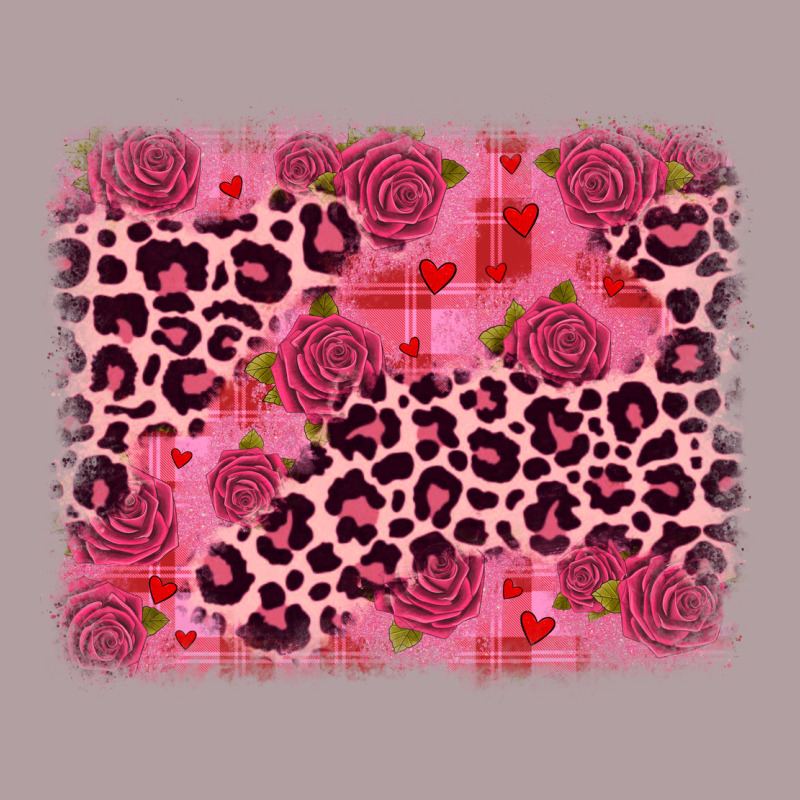 Valentine's Day Roses Leopard Background Vintage Hoodie by JahusDesignShop | Teevron