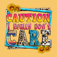 Caution I Really Don't Care Vintage Hoodie | Teevron