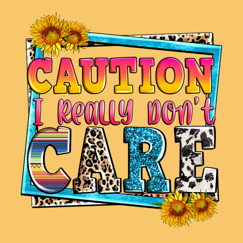 Caution I Really Don't Care Vintage Hoodie by Zillion Design Studio | Teevron