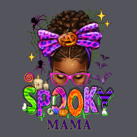 Halloween Afro Messy Bun Spooky Mama Vintage Hoodie | Teevron